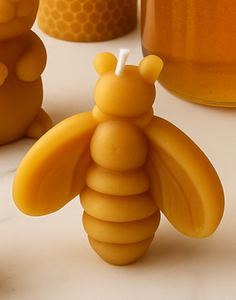 Vela de cera con forma de abeja