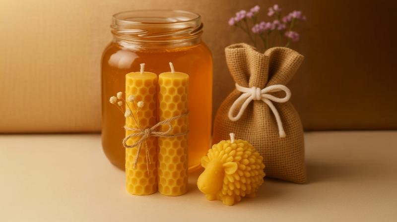 Velas Naturales de cera de abeja