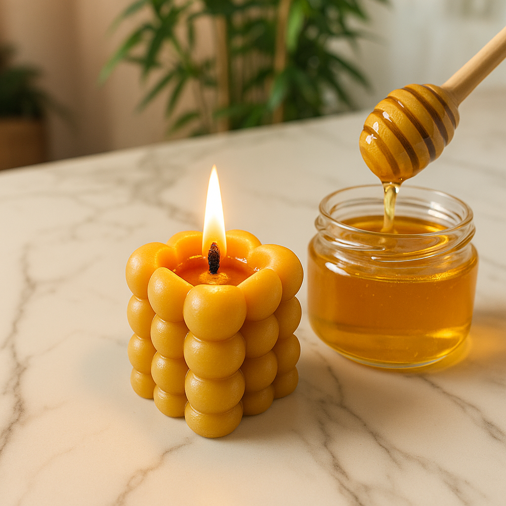 Colección de velas de abeja decorativas