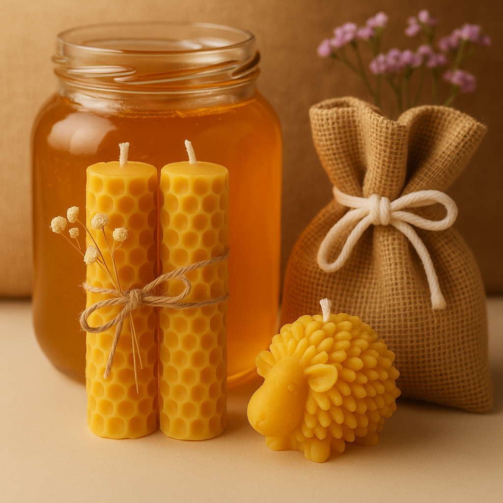 Detalle de textura de cera de abeja natural